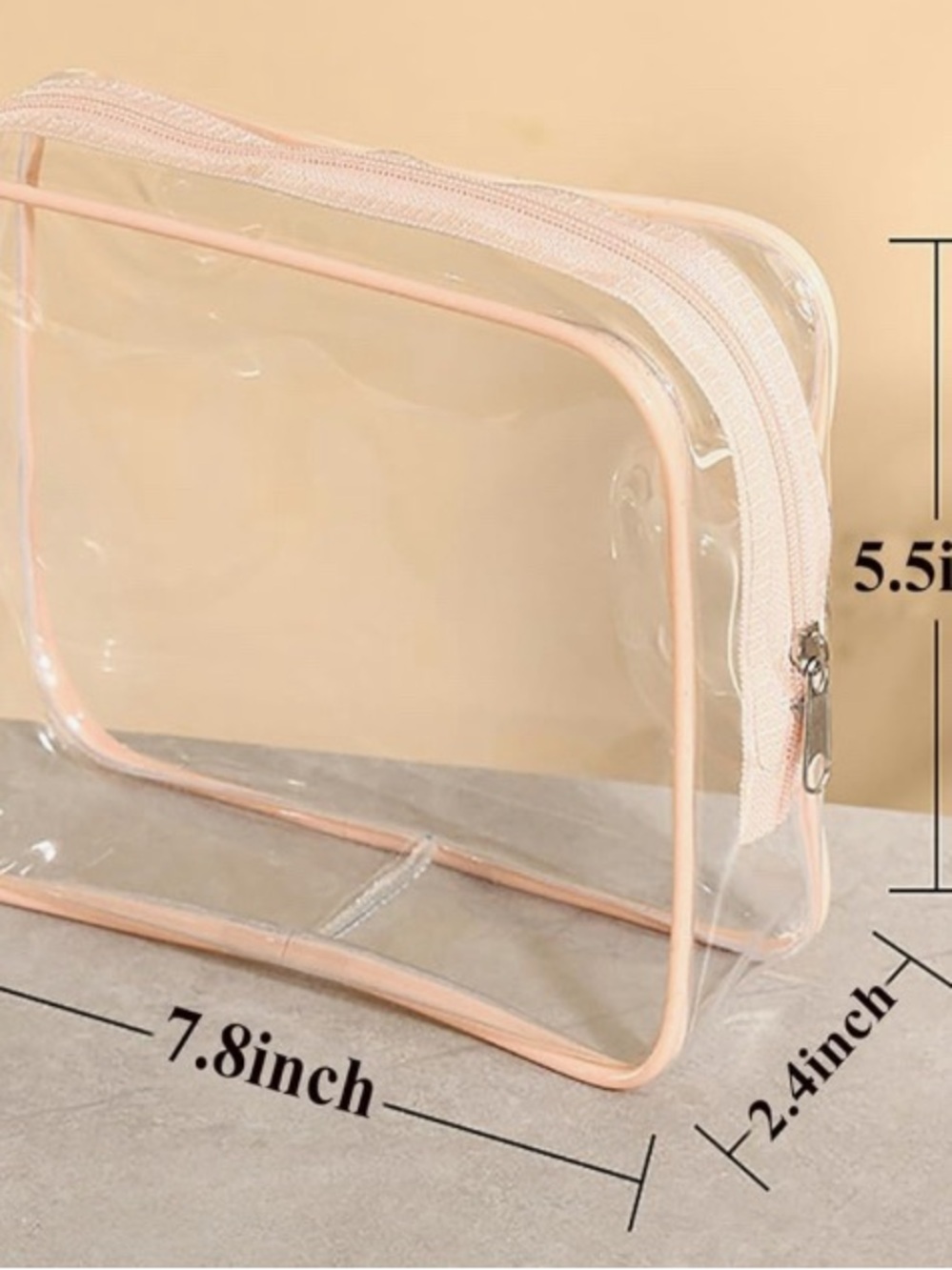 Clear PVC Travel Bag with Colored Trim pick one - Picture 4 of 4